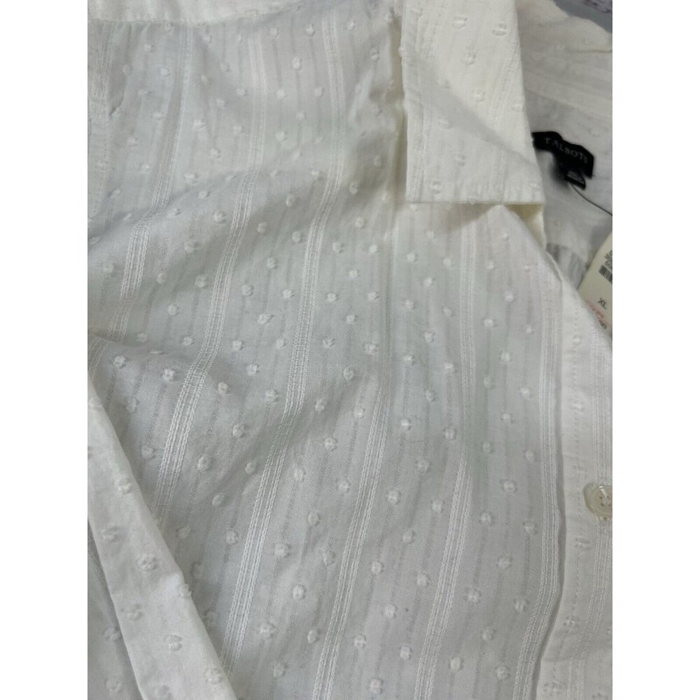 Talbots White Cotton Button Down Blouse Shirt Size XL Career Office Casual - Picture 9 of 14